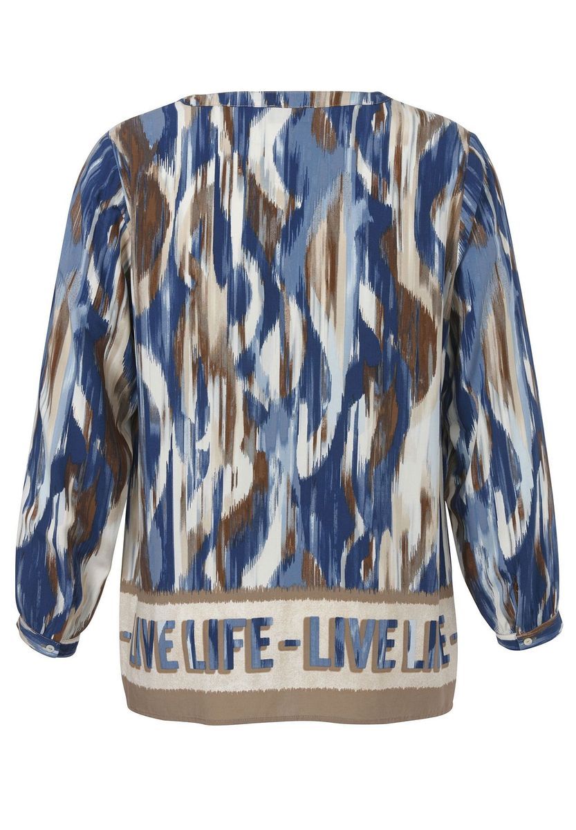 Abstrakte V-Ausschnitt Bluse