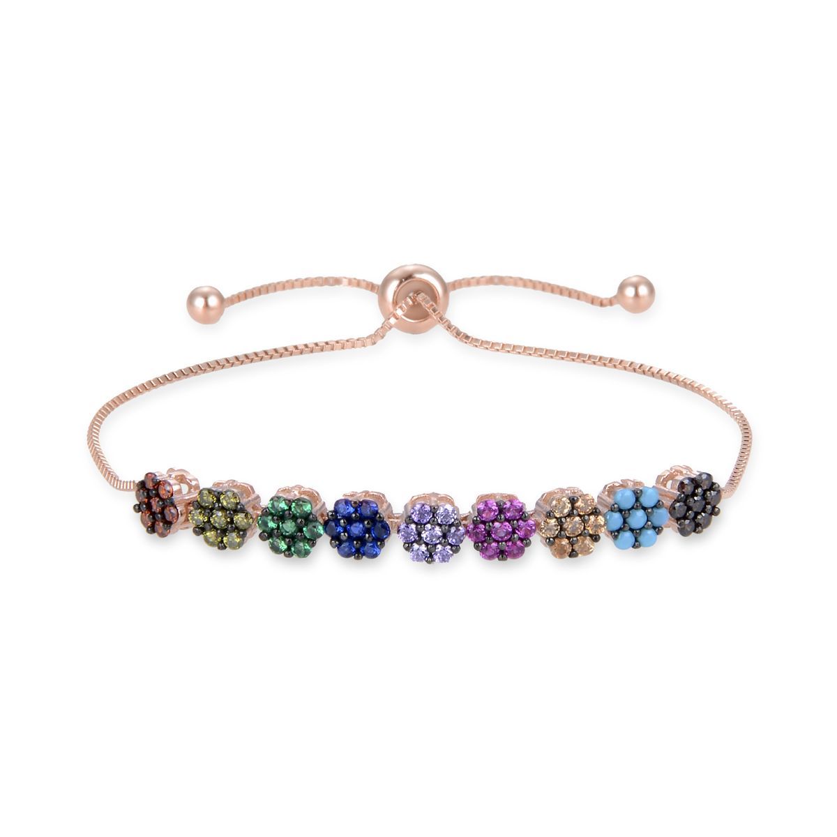 Regenbogen Zirkonia Sterlingsilber Armband