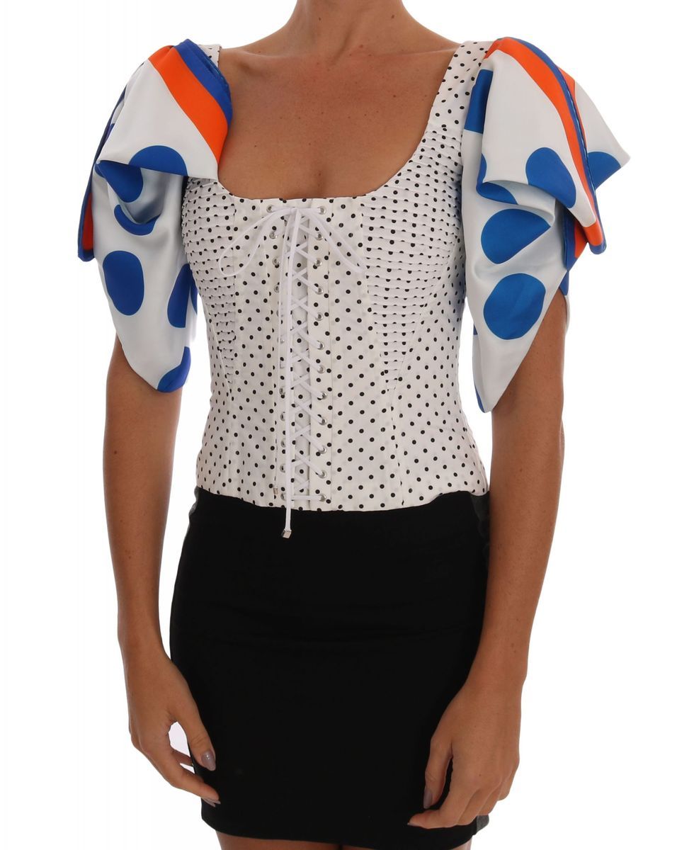 Gepunktetes Seidenkorsett Bustier Top