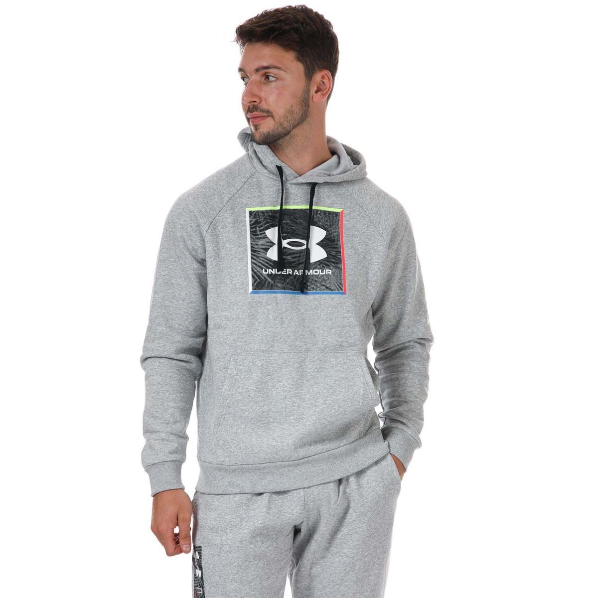 Grafik Fleece Kapuzenpullover