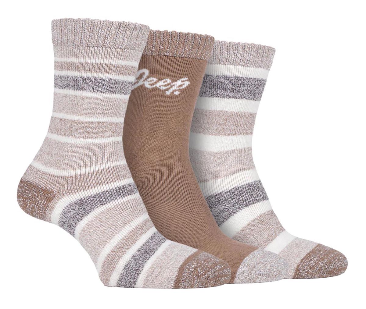 JEEP 3 Paar dicke Damen-Wanderstiefelsocken aus Performance-Polyester