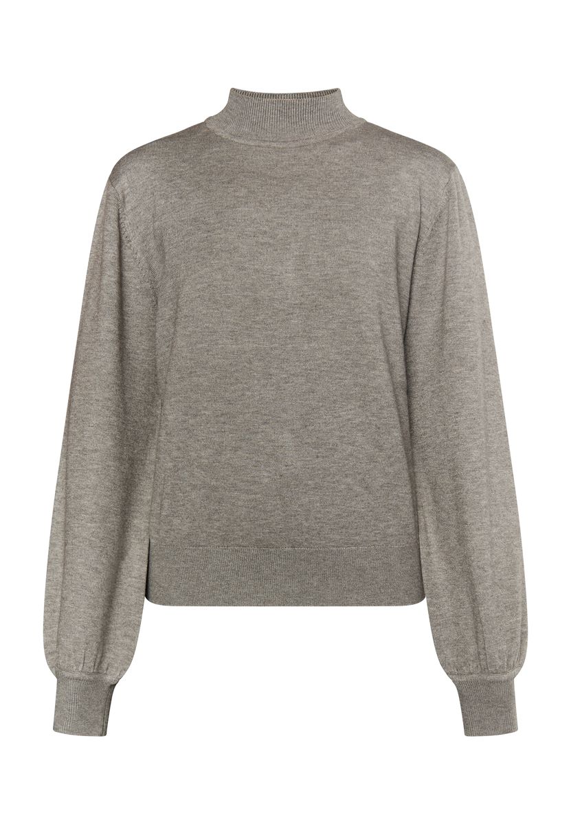Damen Strickpullover mit Stehkragen, lockere Passform