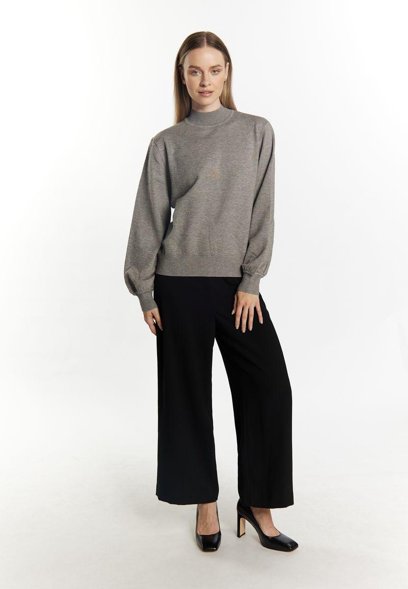 Strickpullover mit Stehkragen
