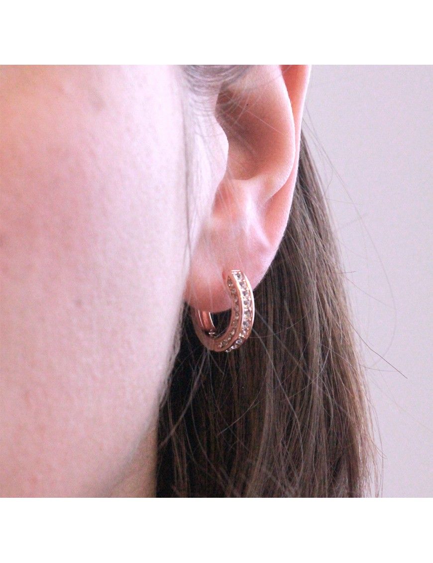 Elegante Creolen mit Kristall-Pavé