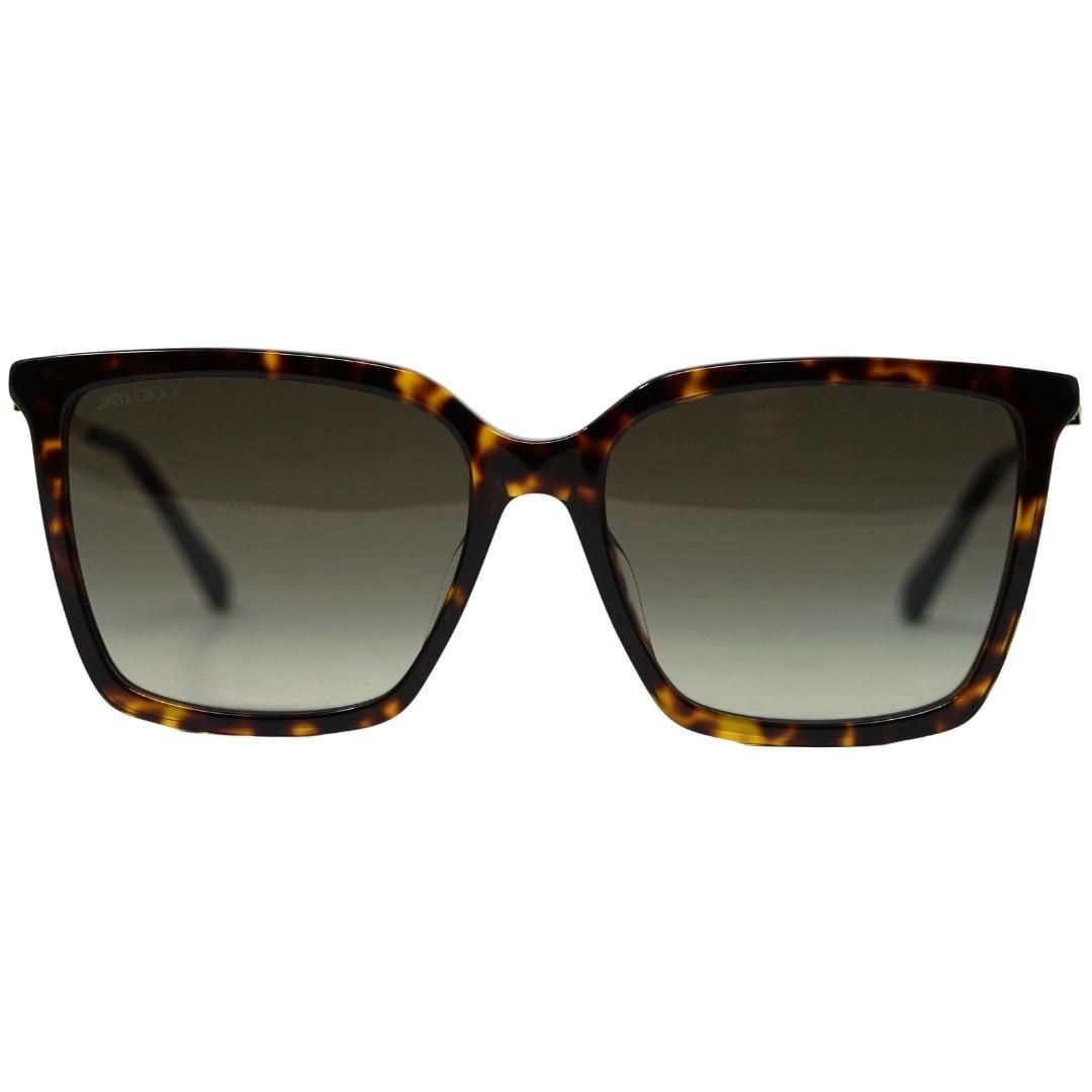 Quadratische Schildpatt-Sonnenbrille mit Farbverlaufsgläsern