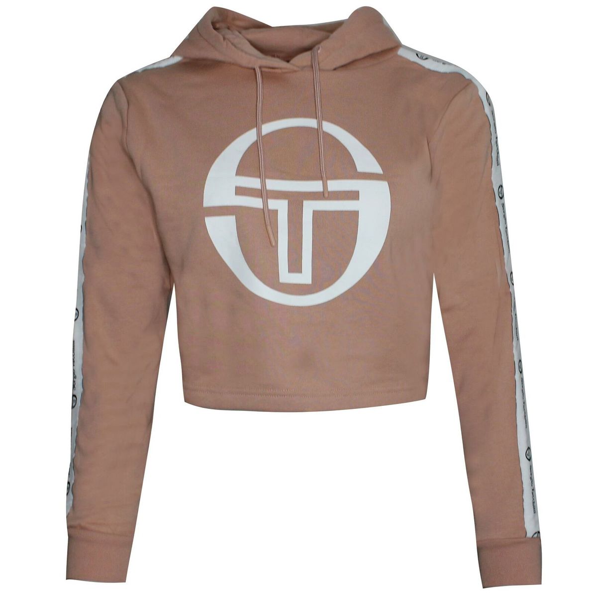 Damen Cropped Logo Kapuzenpullover Sweatshirt