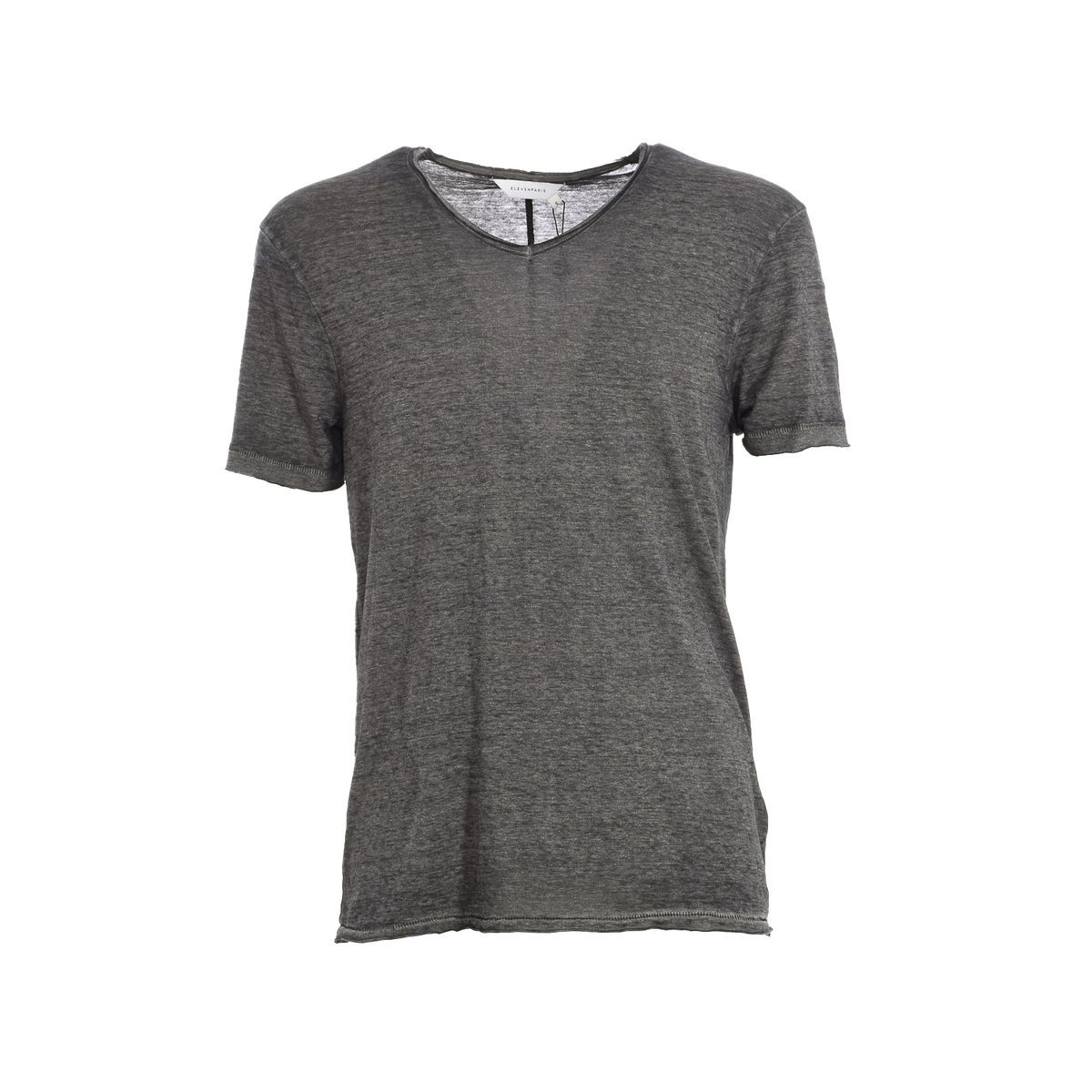 Herren Leinen V-Ausschnitt T-Shirt