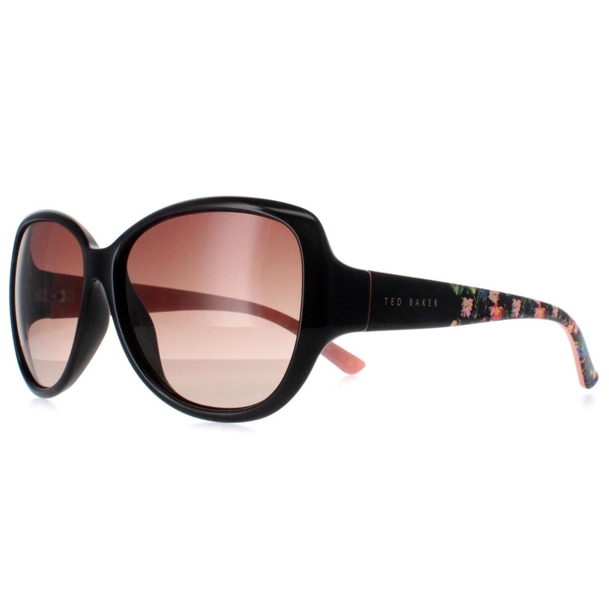 Übergroße ovale Sonnenbrille mit Blumenmuster