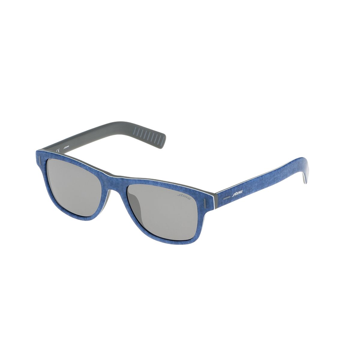 Blaue Sonnenbrille mit rechteckigem Rahmen