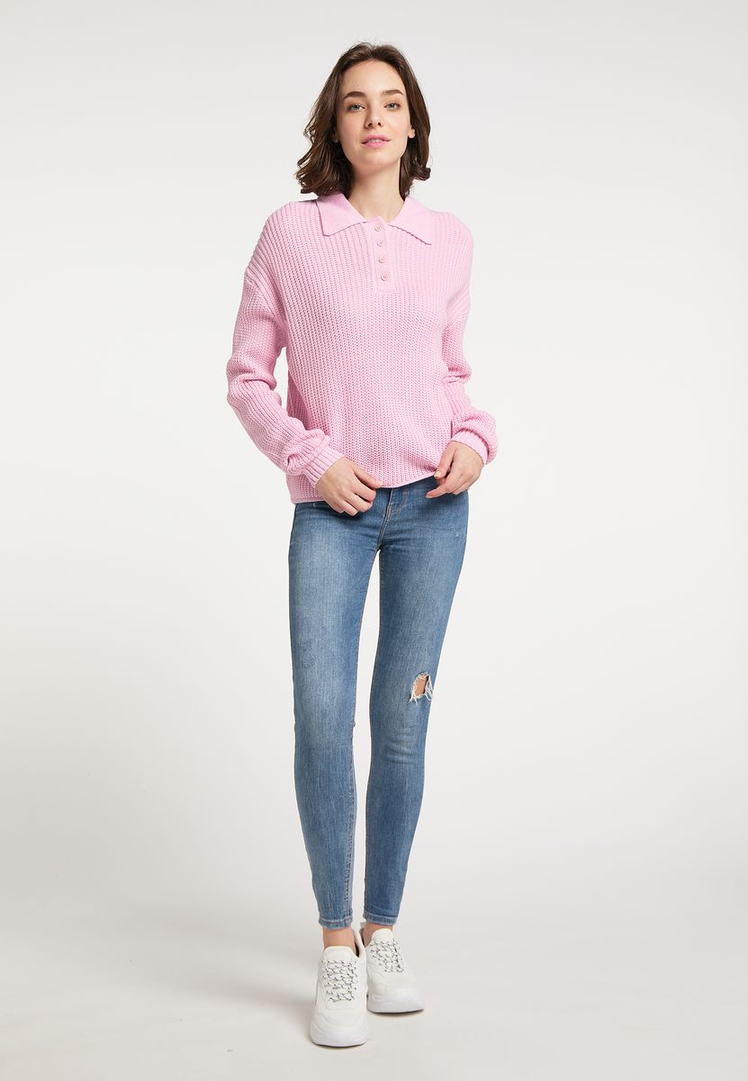 Oversize Strick-Polo-Pullover