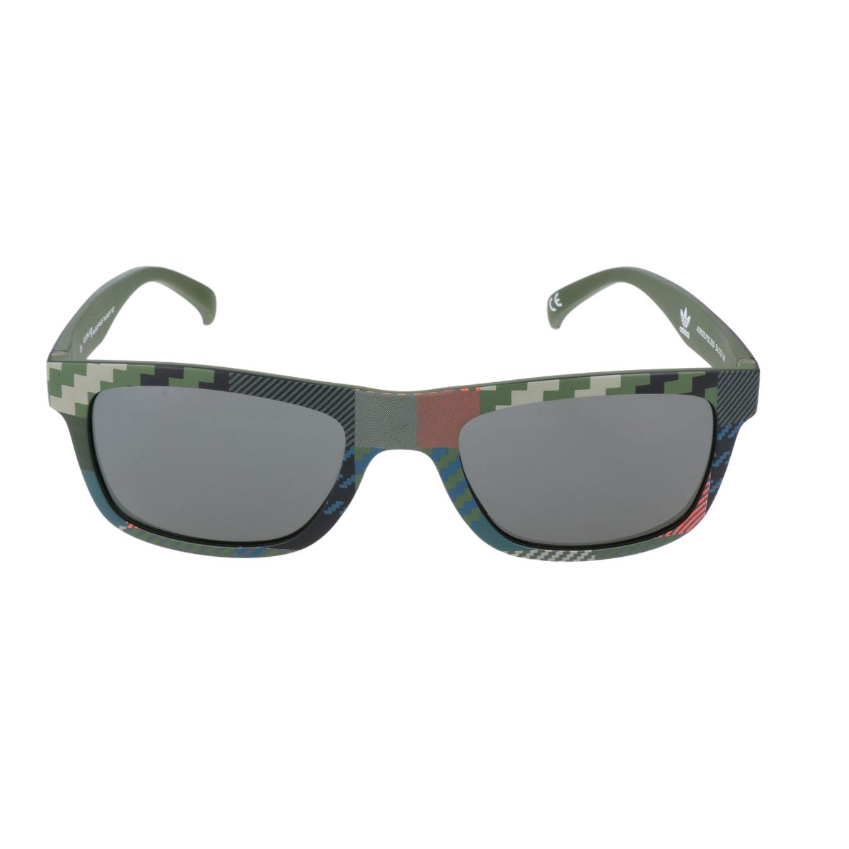 Sonnenbrille mit quadratischem Rahmen und Camouflage-Muster