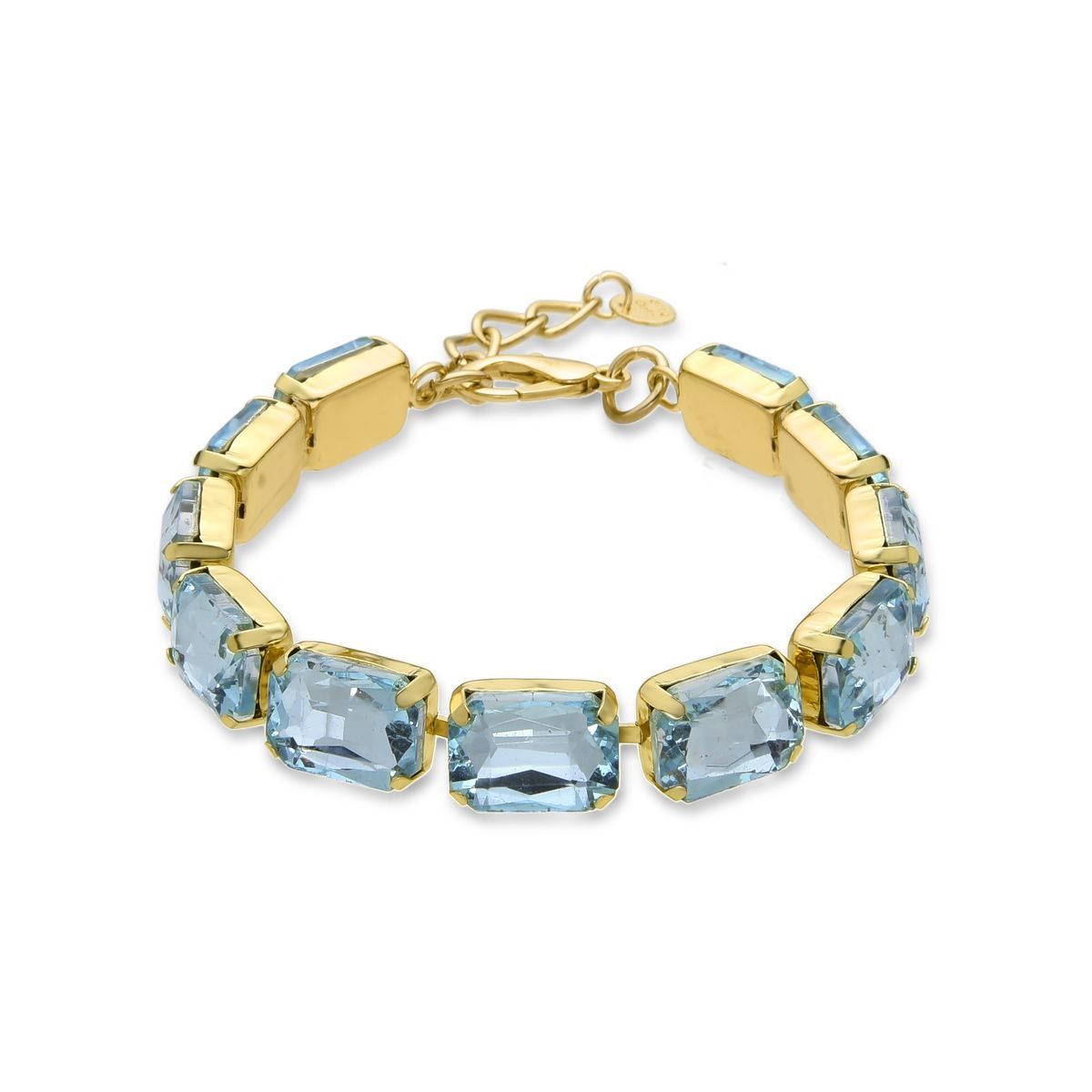 Goldfarbenes blaues Kristallarmband