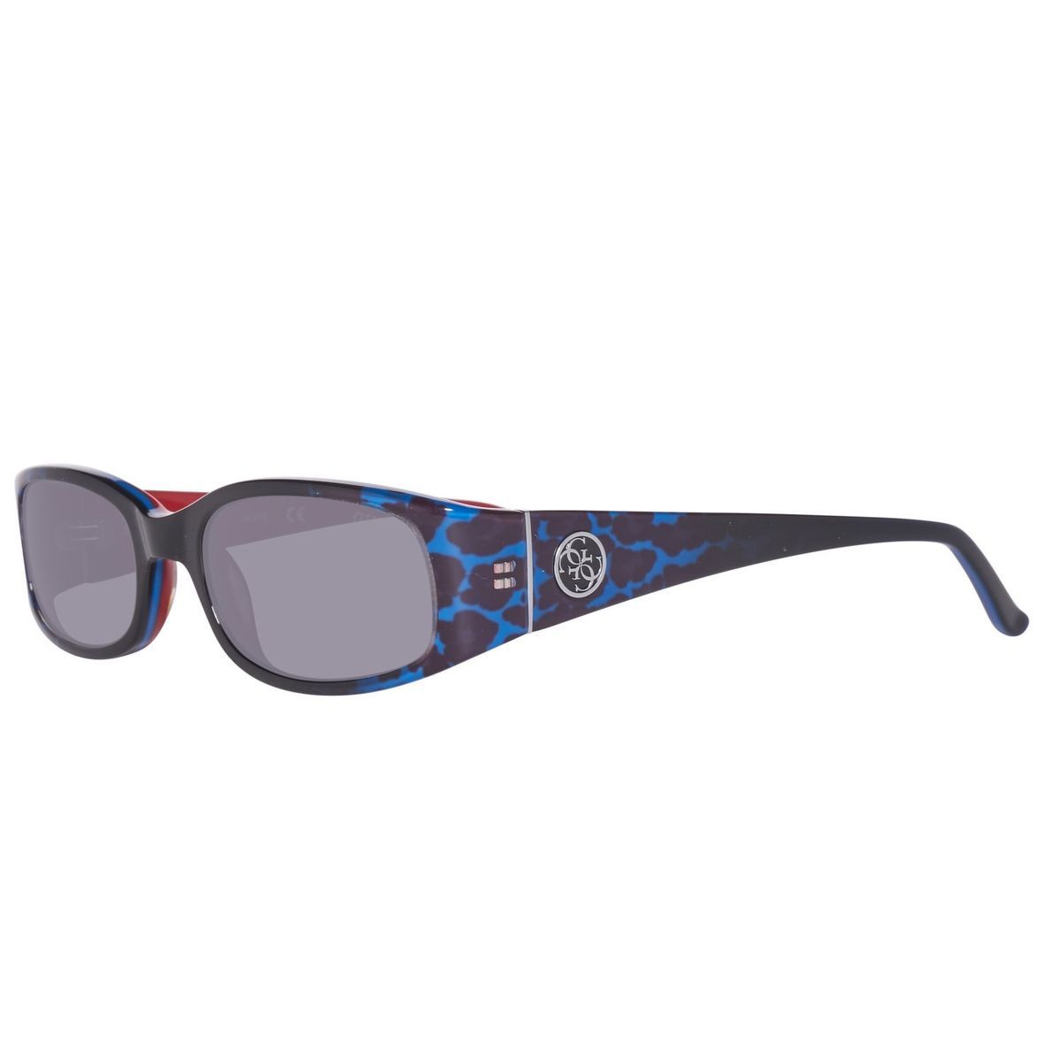 Gemusterte Sonnenbrille mit ovalem Rahmen