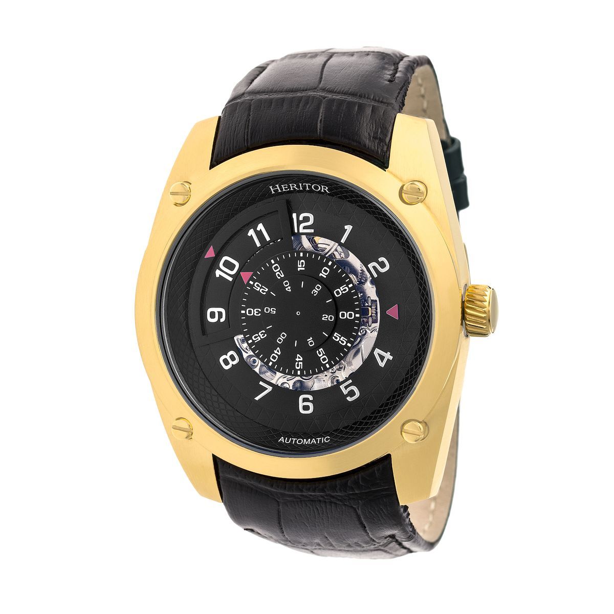 Automatische schwarze Skelett-Uhr
