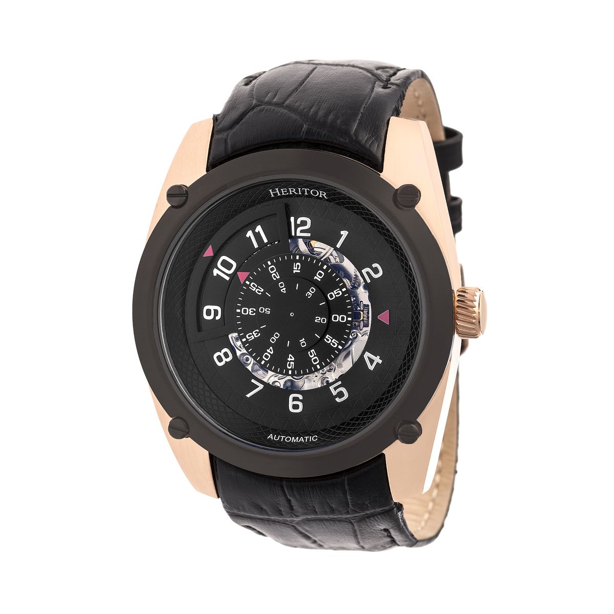 Automatische schwarze Skelett-Uhr