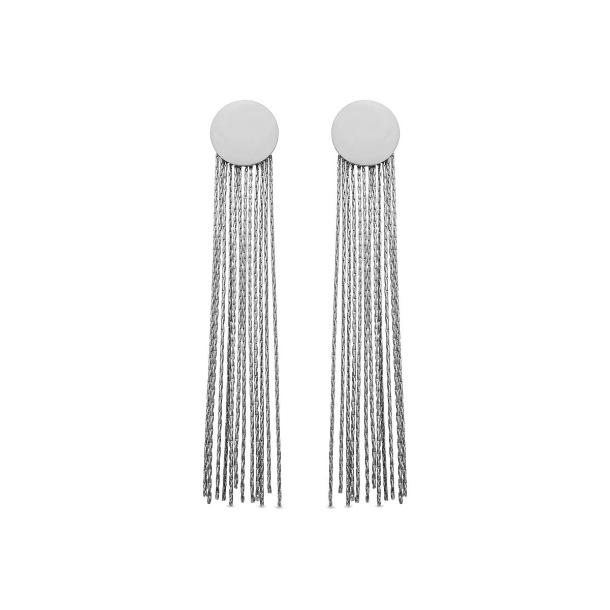 Kettenfransen-Ohrringe mit Rhodium-Finish