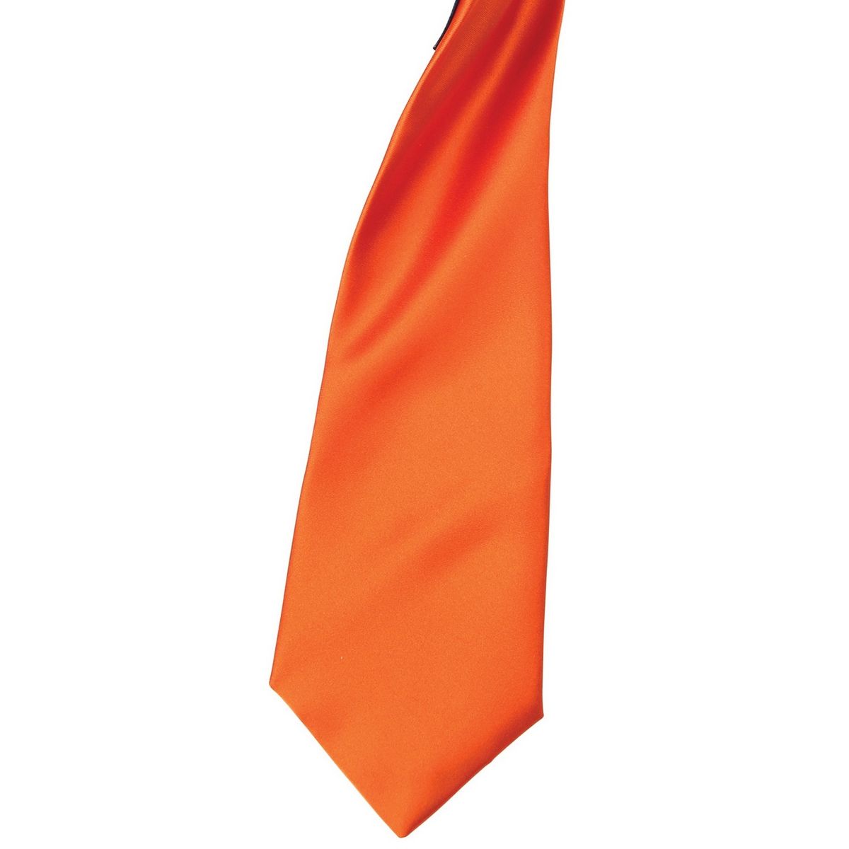 Orangefarbene Satin-Krawatte mit Clip