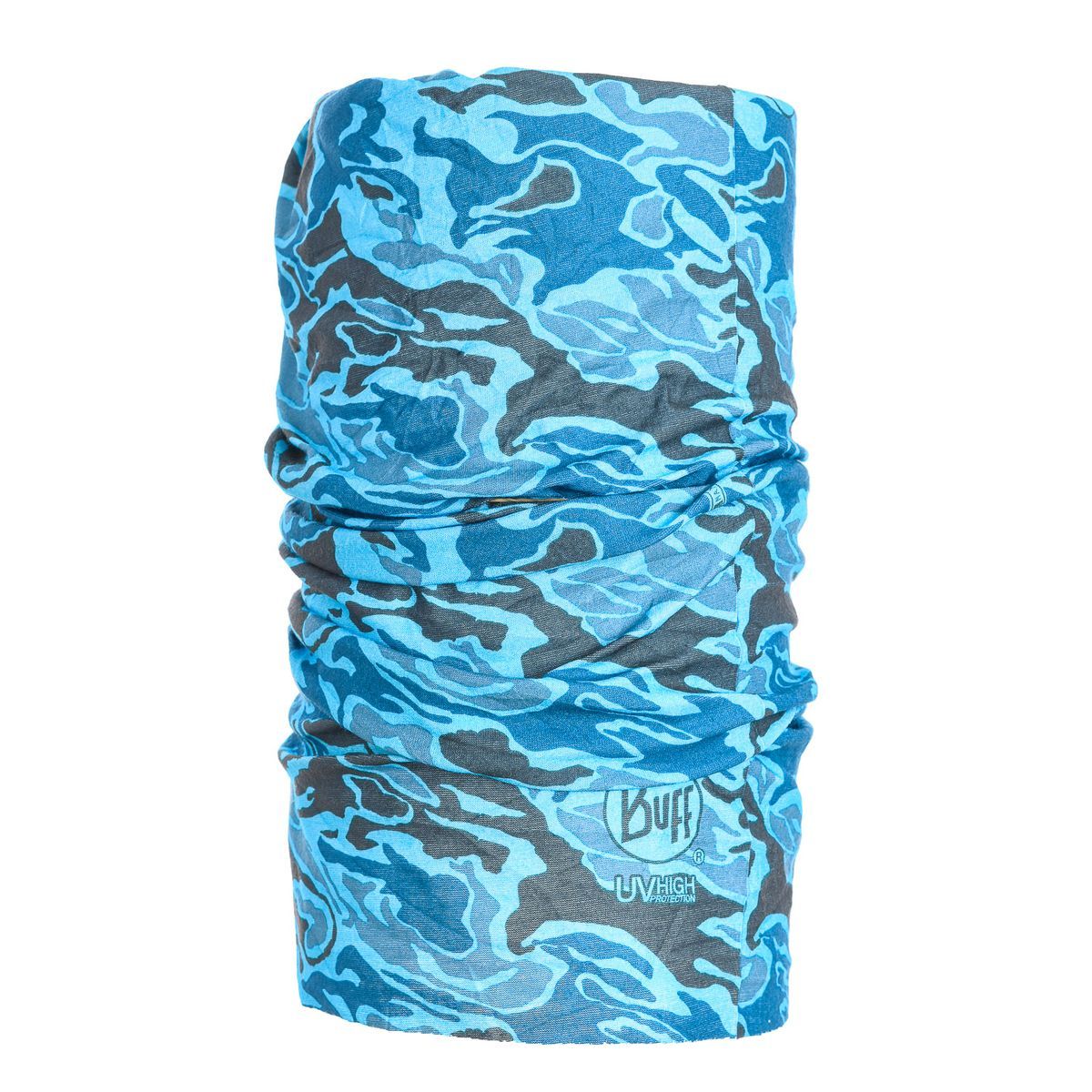 Blauer Camouflage-Halsswärmer für halbe Saison