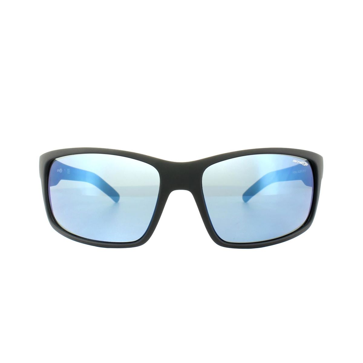 Sportliche rechteckige Sonnenbrille mit verspiegelten Gläsern