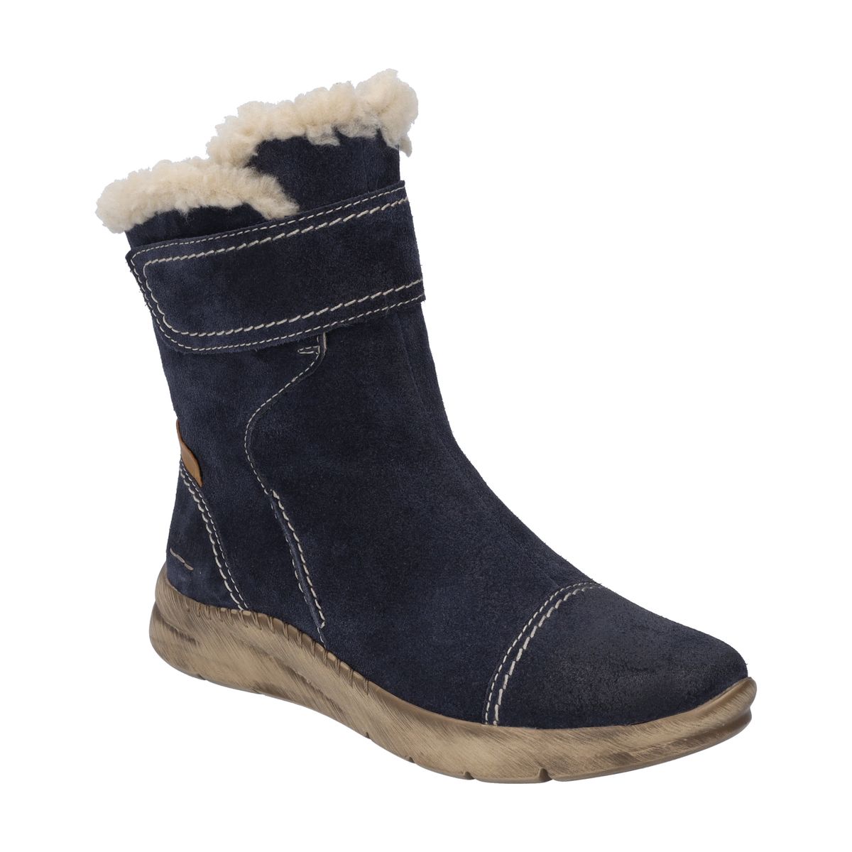 Damen Wildleder-Stiefelette mit Plüschbesatz