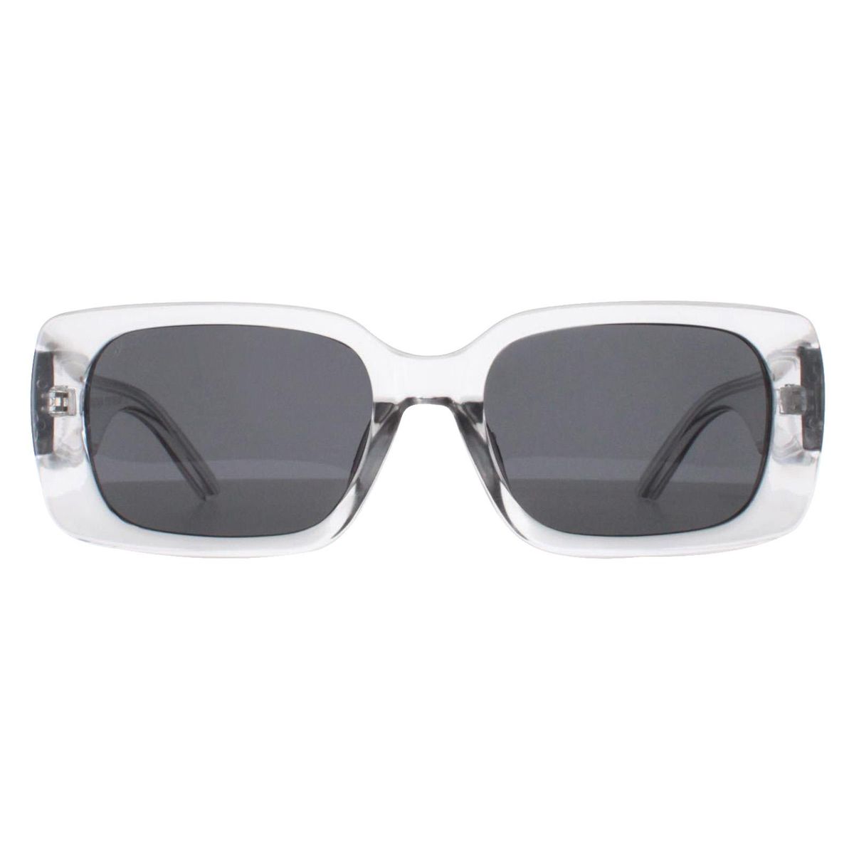 Rechteckige Sonnenbrille mit klarem Rahmen