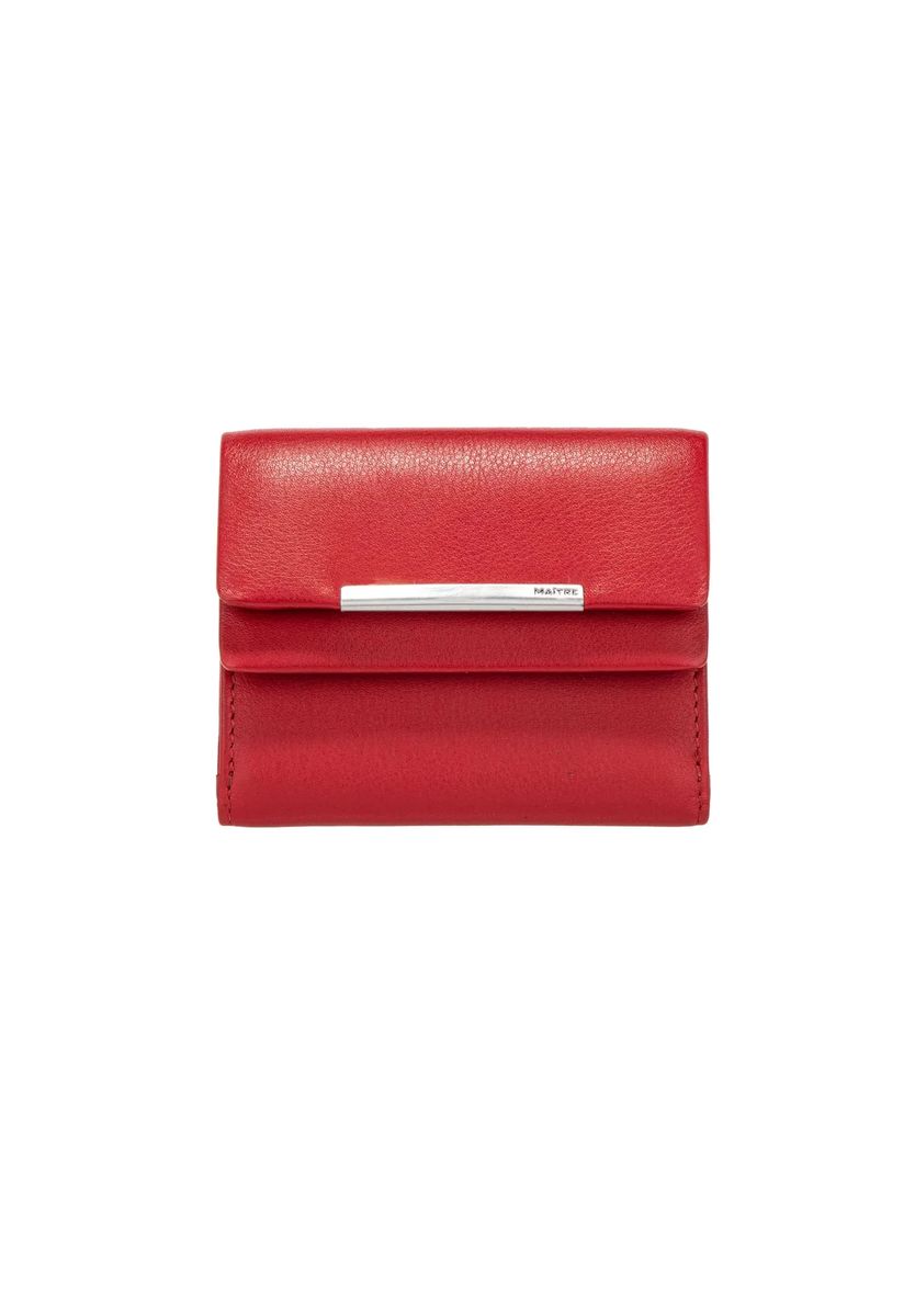 Maître Geldbörse, Leder, Druckknopf, uni, für Damen, rot, 99