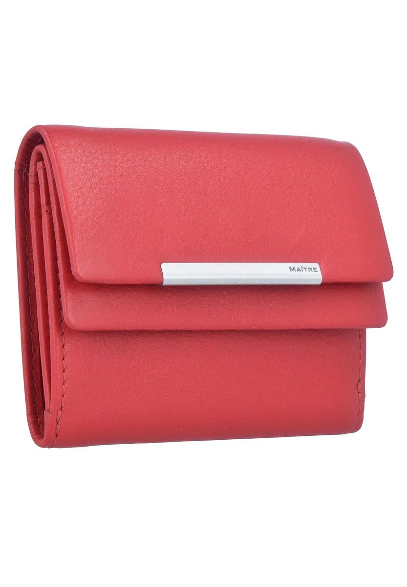 Maître Geldbörse, Leder, Druckknopf, uni, für Damen, rot, 99