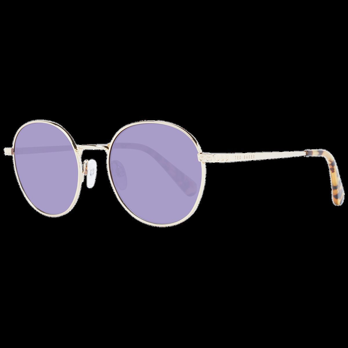 Runde Metall Sonnenbrille mit lila Gläsern