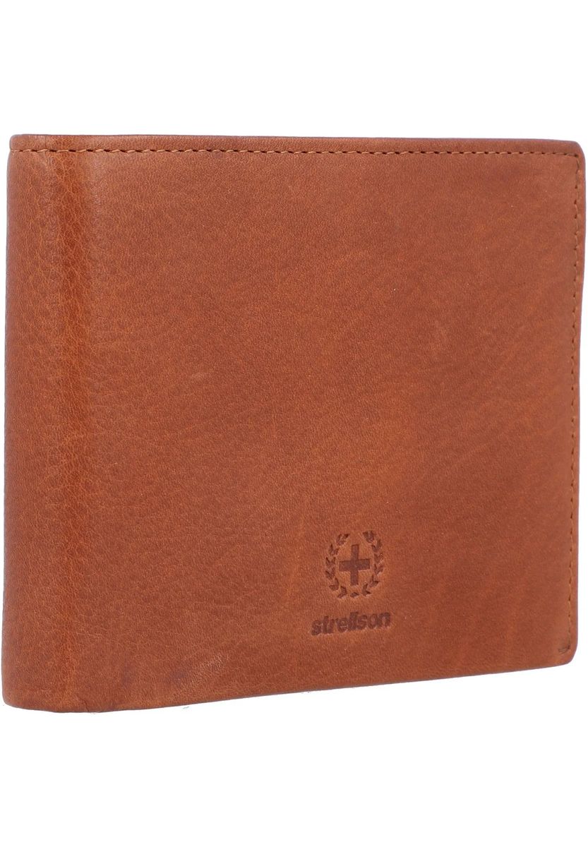 strellson Geldbörse "Blackwall", Querformat, Leder, Logoprägung, für Herren, braun