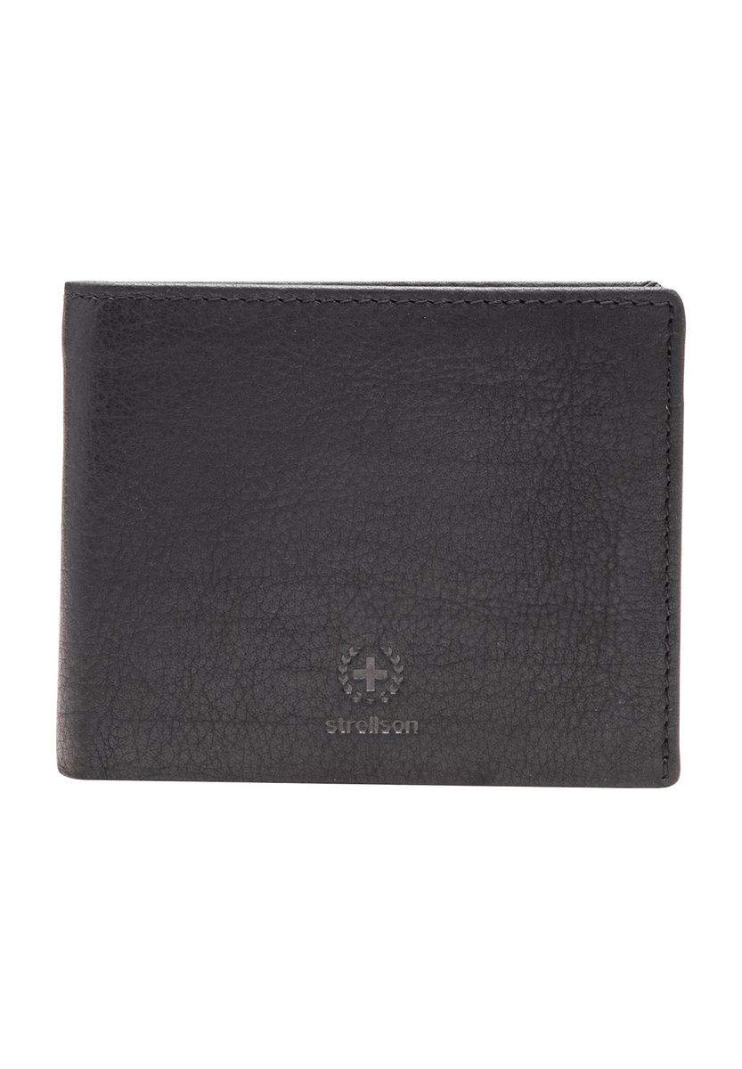 strellson Geldbörse "Blackwall", Querformat, Leder, Logoprägung, für Herren, schwarz
