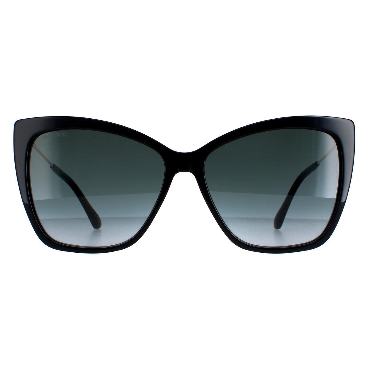 Schwarze Cat-Eye-Sonnenbrille mit Farbverlaufsgläsern