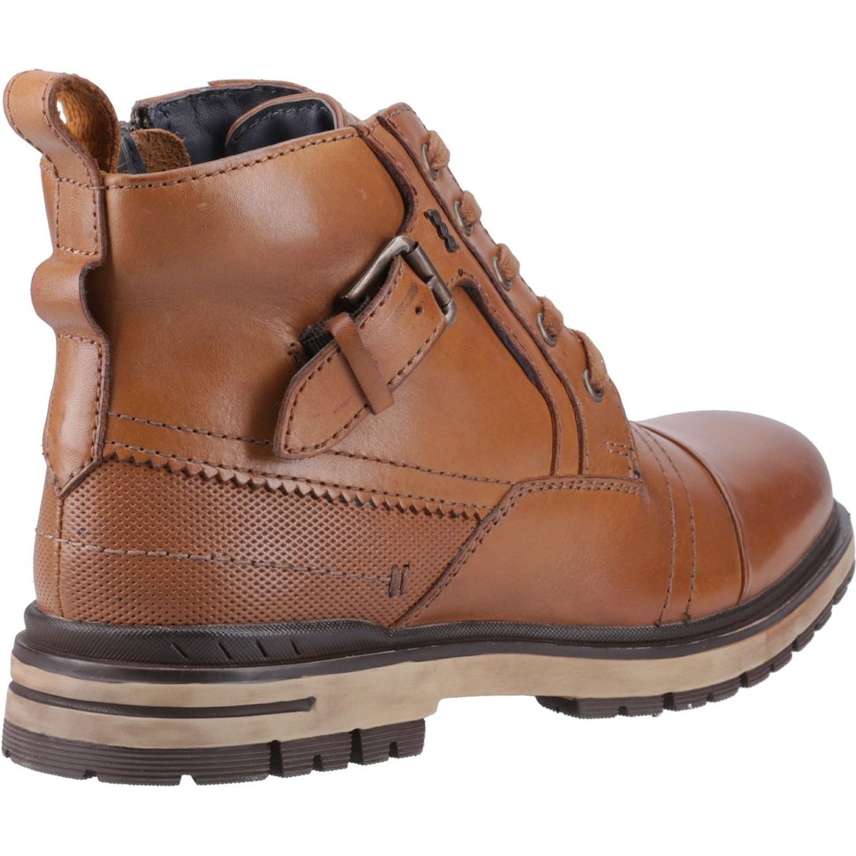 Schnürstiefel aus Leder mit Zehenkappe
