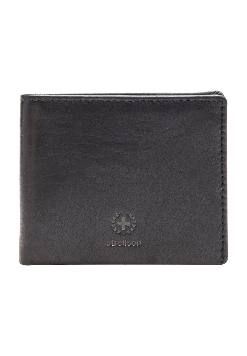 strellson Geldbörse "Black Wall", Leder, uni, für Herren, schwarz