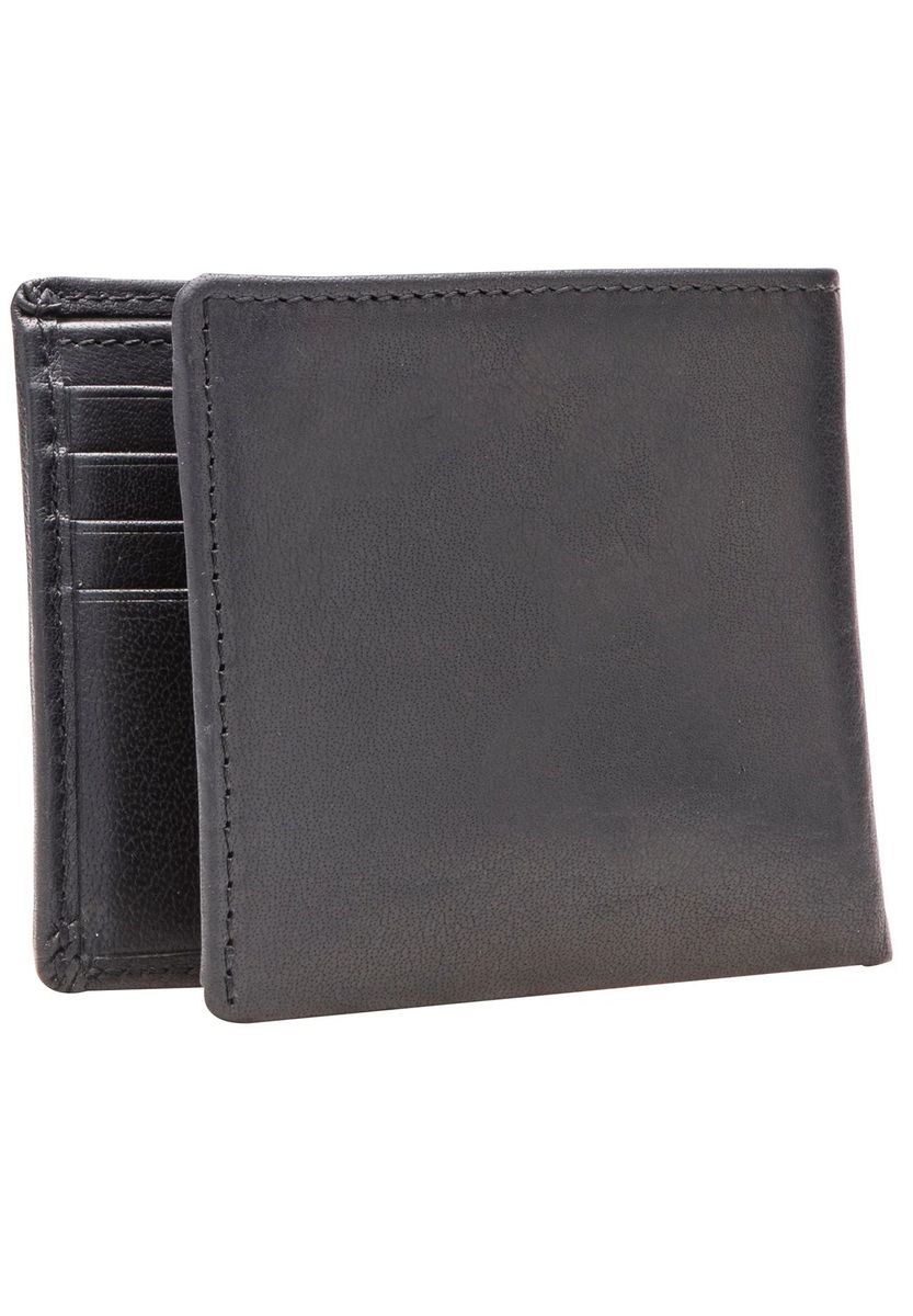 strellson Geldbörse "Black Wall", Leder, uni, für Herren, schwarz