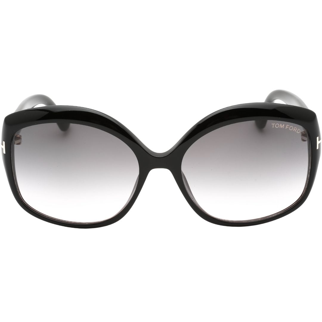 Übergroße schwarze Butterfly-Sonnenbrille Chiara