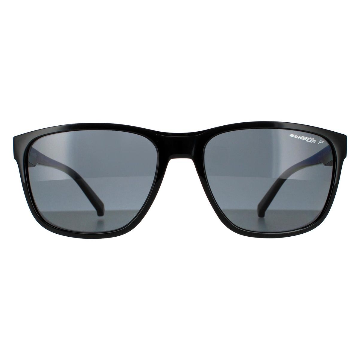 Herren Rechteckige Glänzende Schwarze Sonnenbrille