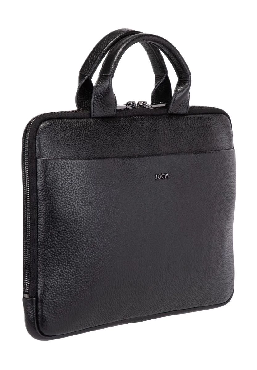 JOOP! Laptoptasche "Samu", Leder, Reißverschluss, schwarz