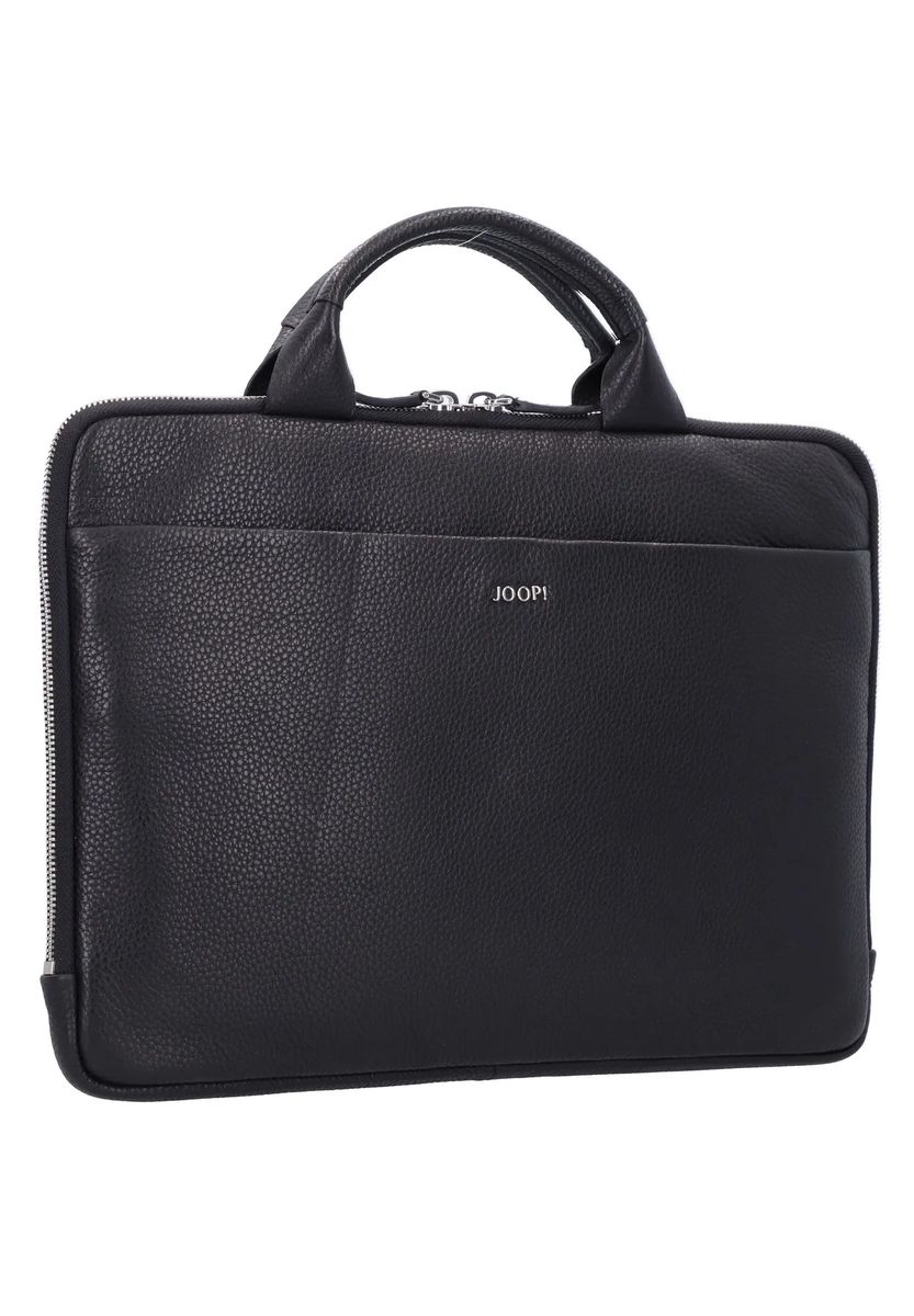 JOOP! Laptoptasche "Samu", Leder, Reißverschluss, schwarz