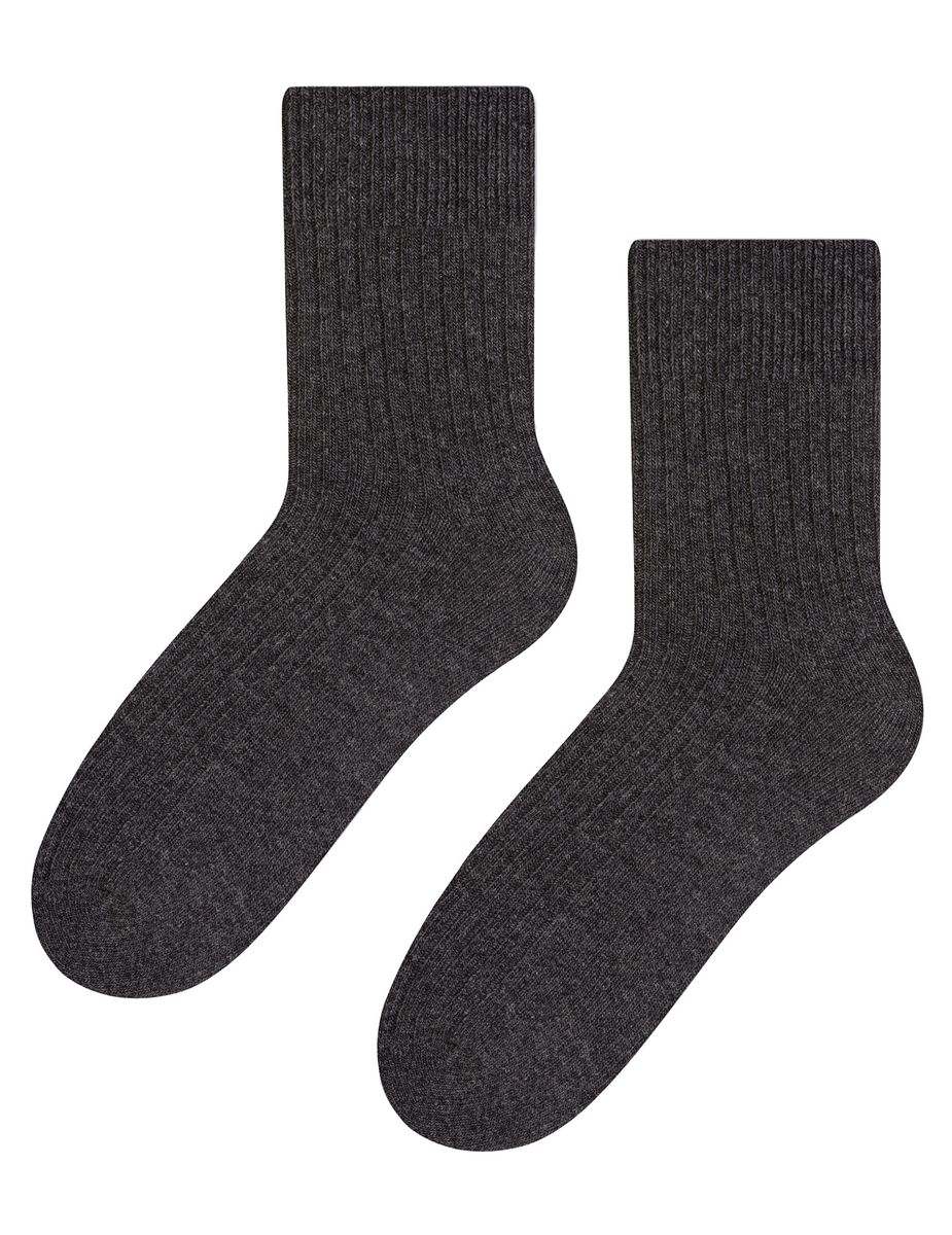 Herren Wolle Kleid Socken | Steven | Atmungsaktive warme Socken für den Winter - Charcoal