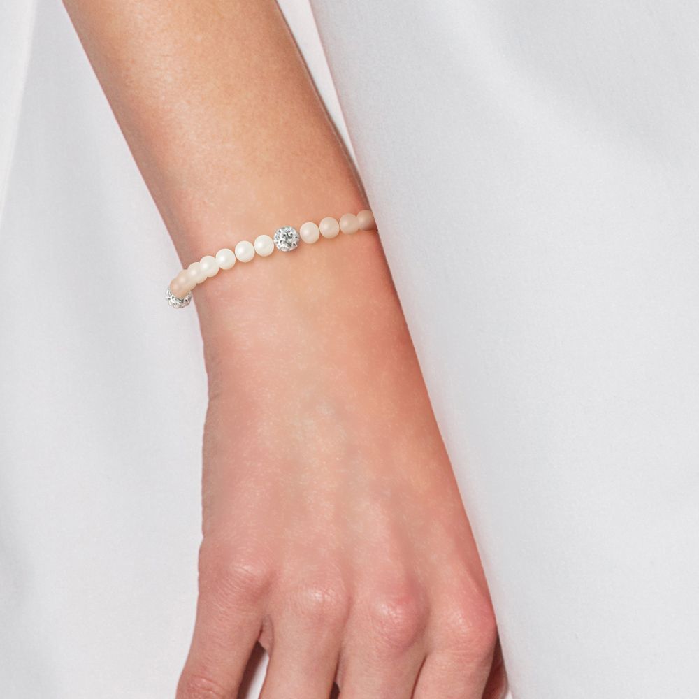 Perlenarmband mit Kristall-Akzenten