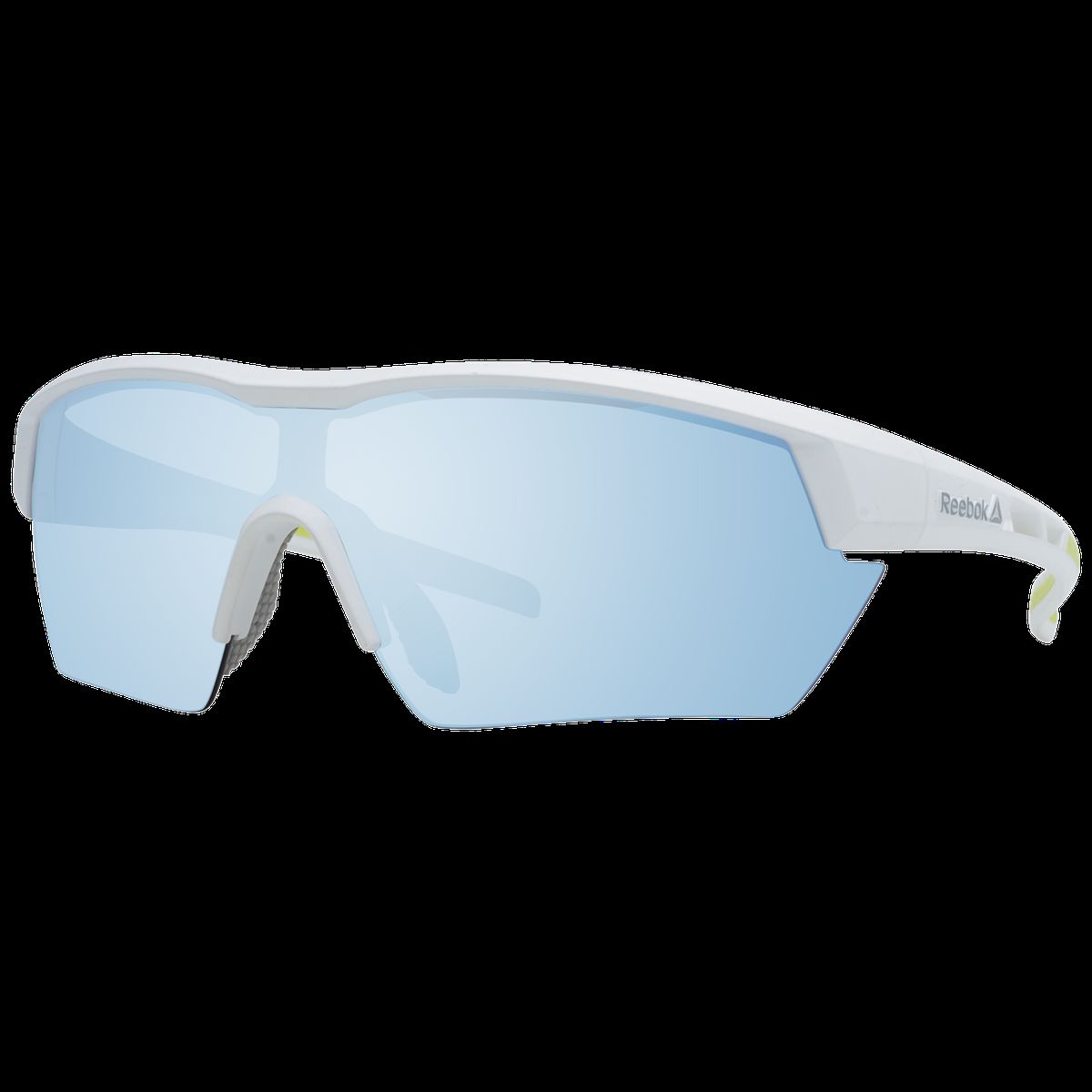 Sportliche weiße Sonnenbrille mit verspiegelten Gläsern
