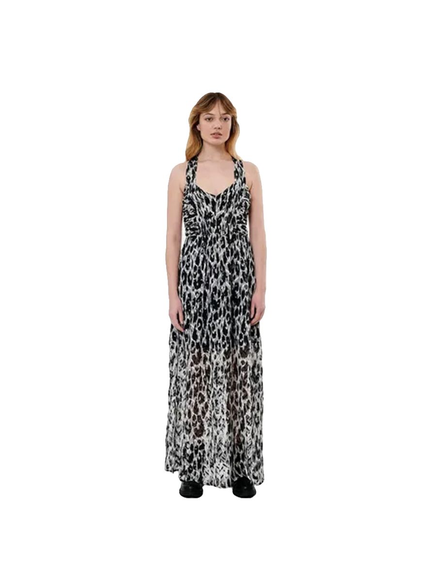 Maxikleid mit Leopardenmuster und Trägern