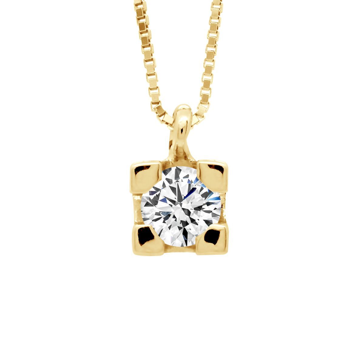 Diamant Solitär Anhänger Halskette