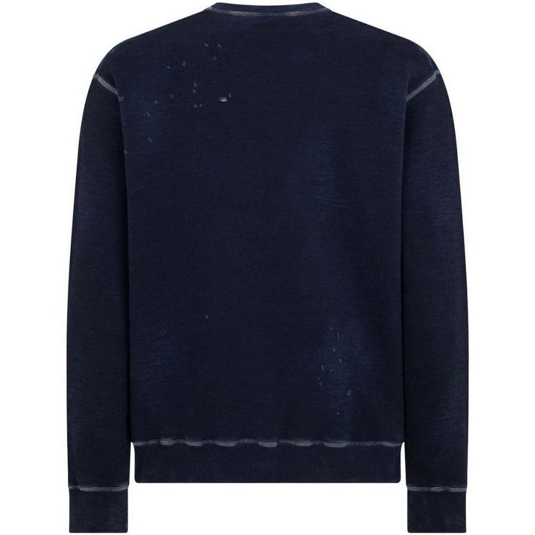Baumwoll-Sweatshirt mit Distressed-Logo-Print