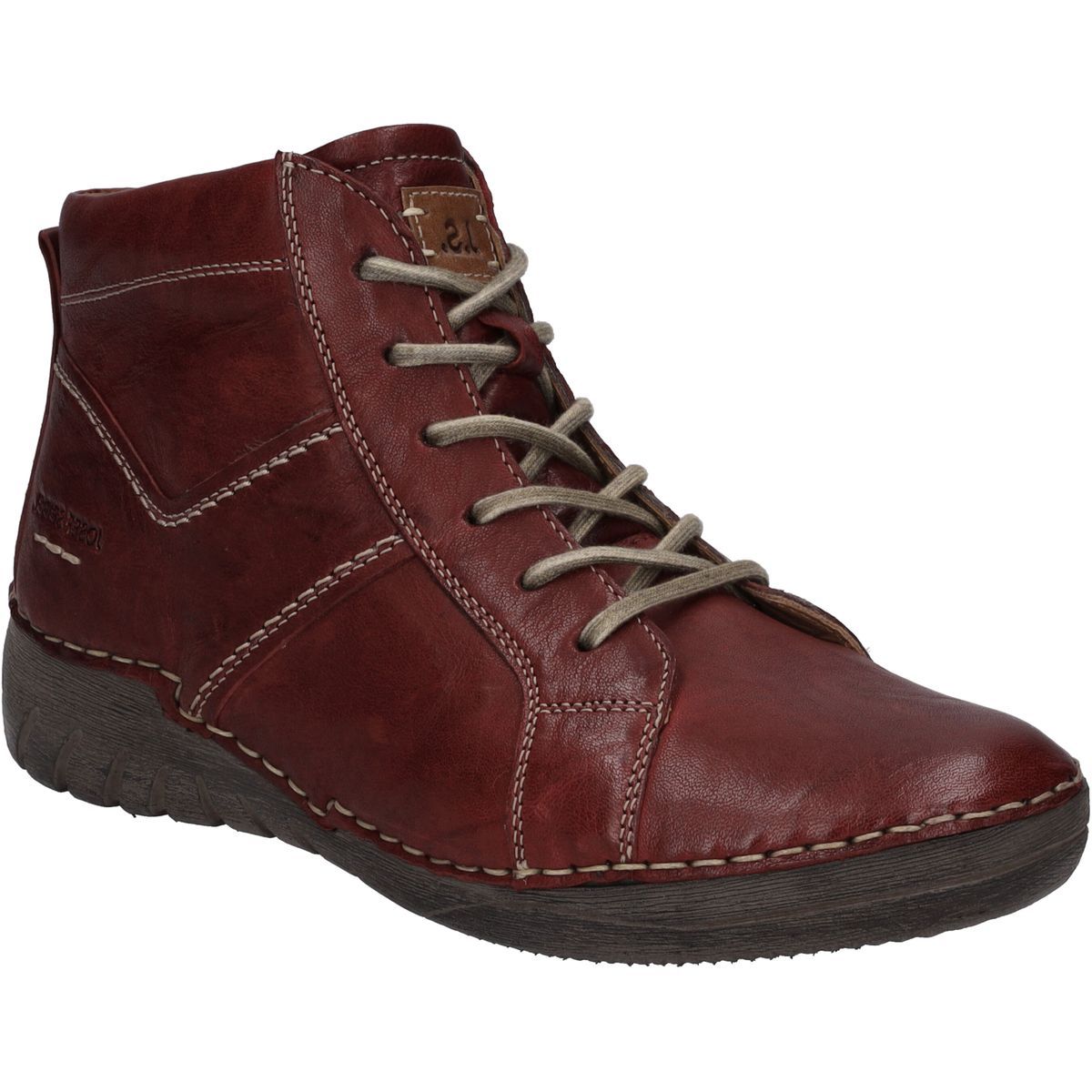 Leder-Schnürstiefelette