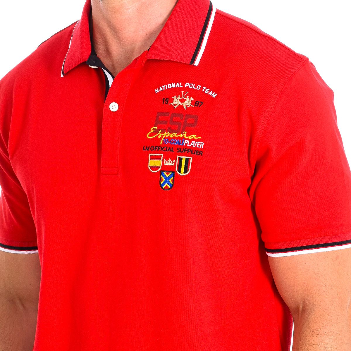 Kurzarm-Polo mit Stickereien