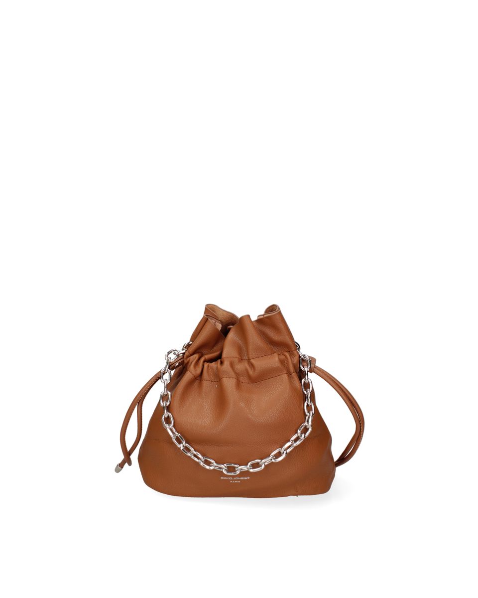 Beuteltasche aus Kunstleder mit Kette