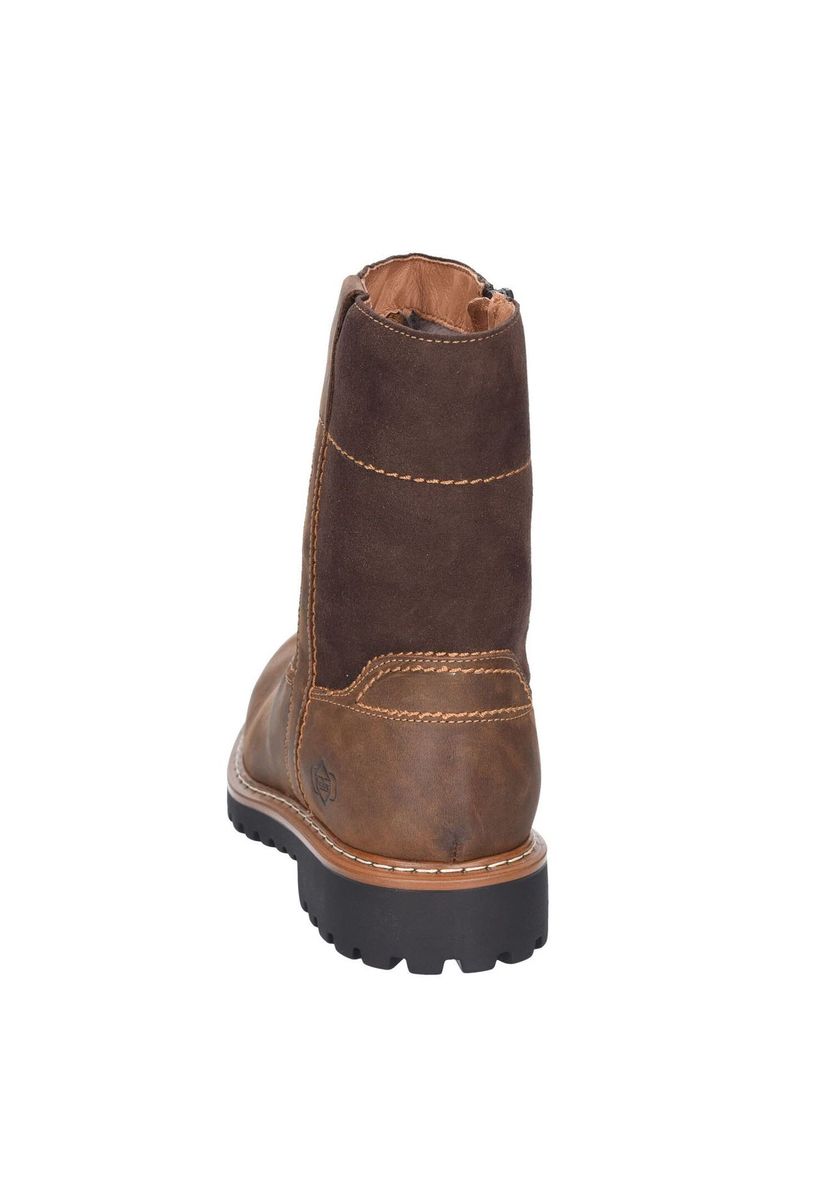 Braune Winterstiefel aus Leder zum Reinschlüpfen