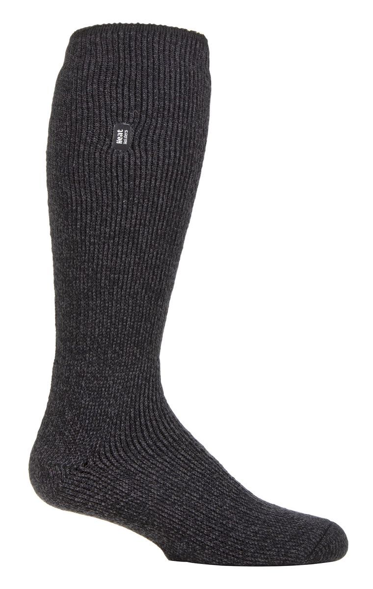 Heat Holders - Herren lange Bein Outdoor Merino Wolle thermische Socken mit verstärkter Ferse und Spitze für den Winter - Schwarz