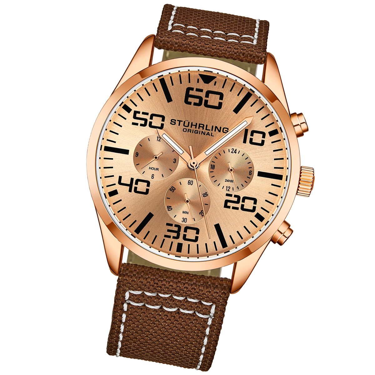 Klassischer Chronograph mit Canvas-Armband